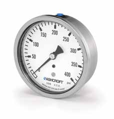 [63-1008SL-02C-XFF-100PSI] 1008 SERIES SS GAUGE, 63MM(2.5") DIAL, LIQUID FILLED, 1/4"NPT CENTER BACK MOUNT, FRONT FLANGE, 0-100PSI