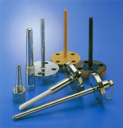 [TW20A-19-6.6-A-14"-A15-RF-40-BL-S-PFA cover] Okazaki 304SS Thermowell, With PFA Sleeve, U=14inches, ASME B16.5 1-1/2" RF 150Class Flange, 0.26 Bore, 0.75" O.D.