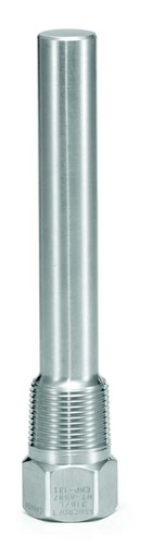 [75W02502LHT385S (L0200)] Ashcroft Thermowell, threaded, 3/4" process, For 2.5" stem, 1/2" NPT Instrument connection .385" bore, 316 SS 