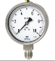 [76256743] Wika 232.50 Series Dry Industrial Pressure Gauge, 2.5" Dial, -1 to 0.6 Bar, 1/4" NPT SS Lower Mount, Laminated Safety Glass