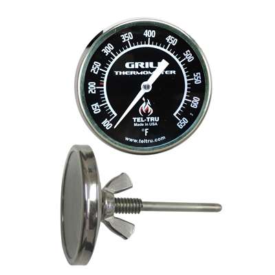 [221GEIAHABFAHAA] Tel-Tru BQ225 2" Dial Thermometer, Back Connected, 100/650F, 1/4"-20, 2.125" Stem