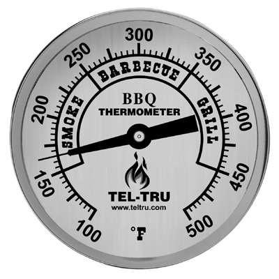 [351M04FBAKLAAAA] Tel-Tru BQ300 3" Dial Thermometer, Back Connected, 100/500F, 1/2" NPT, 4" Stem