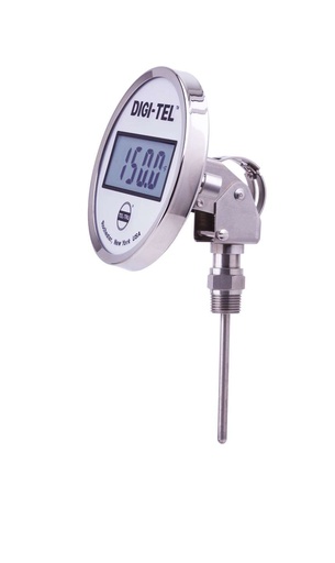 [ND5AB09211-P22096] Tel-Tru 5" Digital Thermometer, Adjustable Angle Connected, -75/750F, 1/2" NPT, 9" Stem