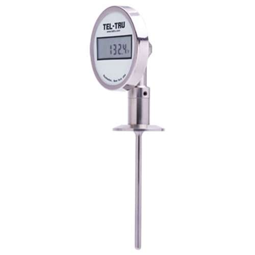 [SD3CXDV11W1-P22IC3-10] Tel-Tru 3" Digital Thermometer, Bottom Connected, -67/302F, 1.5" Sanitary Flange, 1.625" Stem
