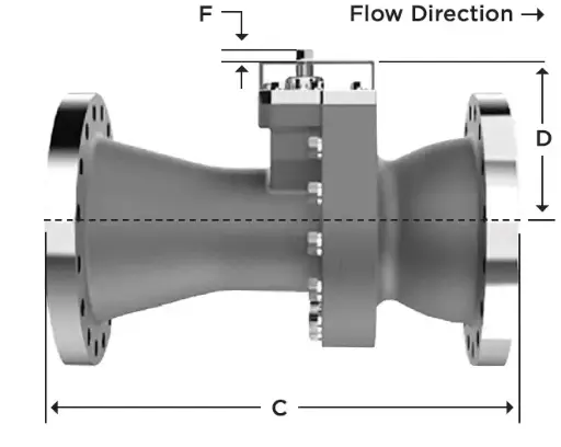 [DDV-6RF600-A351 CF8M-A-CV1345 M2M] 6in Globe Valve with Dilating Disk Trim