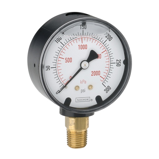 [25-911-400-psi/kPa-PMC] 911 Series Liquid Filled Pressure Gauge, 0 psi to 400 psi, Steel Panel Mount Clamp