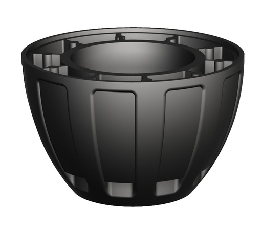 [93148] Steamlined Black Acetal Stand-Off Pipe Adaptor/Cover with M30x1.5 Threads for use with K70 and K90 EZ-Light (SA-M30)